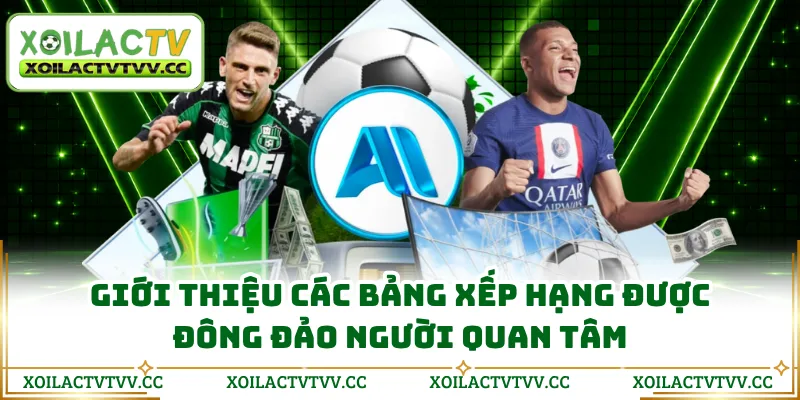 Giới thiệu các bảng xếp hạng được đông đảo người quan tâm